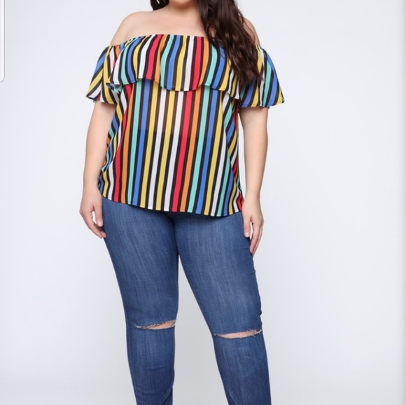 Fashion Nova Tops - Colorful Fashion Nova Off the Shoulder Top…